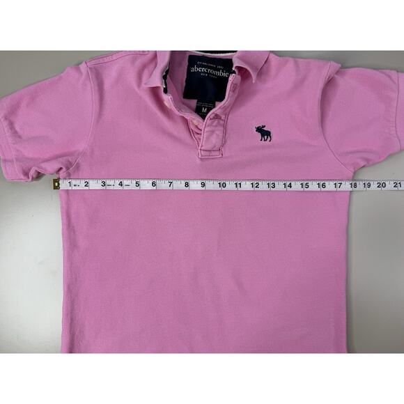 VTG Y2K Abercrombie & Fitch Women’s Polo M Pink Moose Preppy College Millennial - Picture 8 of 14